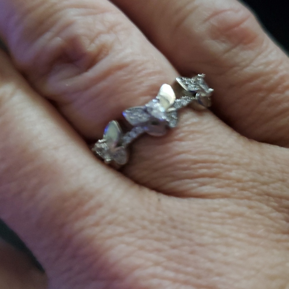 STERLING SILVER BUTTERFLY RING - Picture 3 of 5